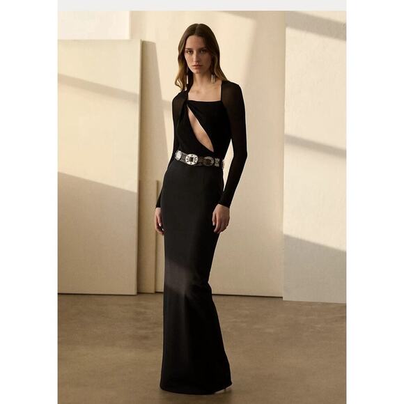 Ralph Lauren Collection Purple Label Wool Cashmere Black Maxi Pencil Skirt 0 XS - Picture 16 of 16